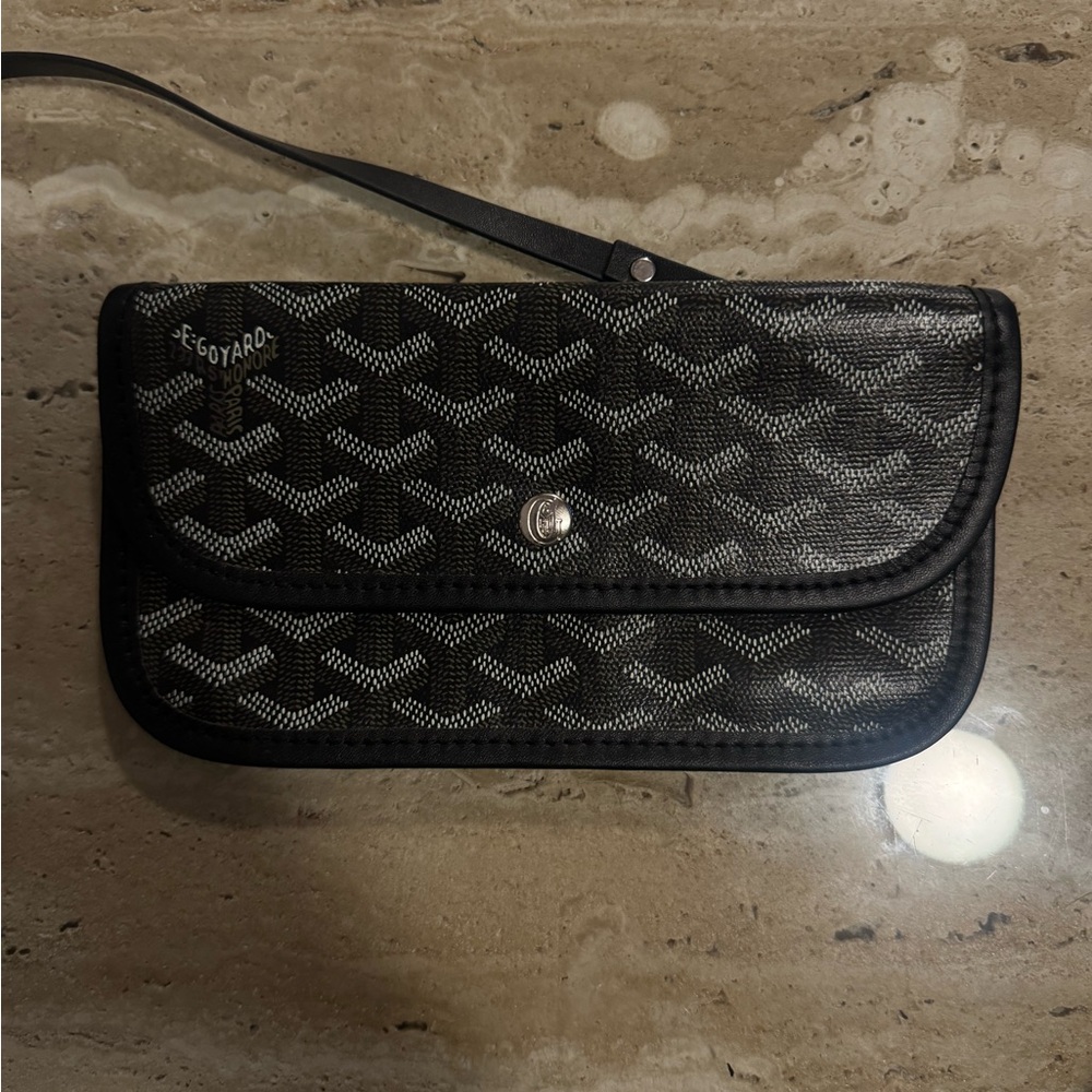 Goyard Black and White Wristlet Clutch